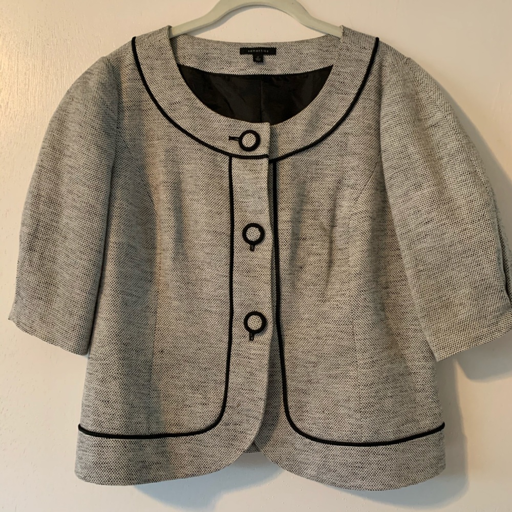 High quality black and white textured blazer